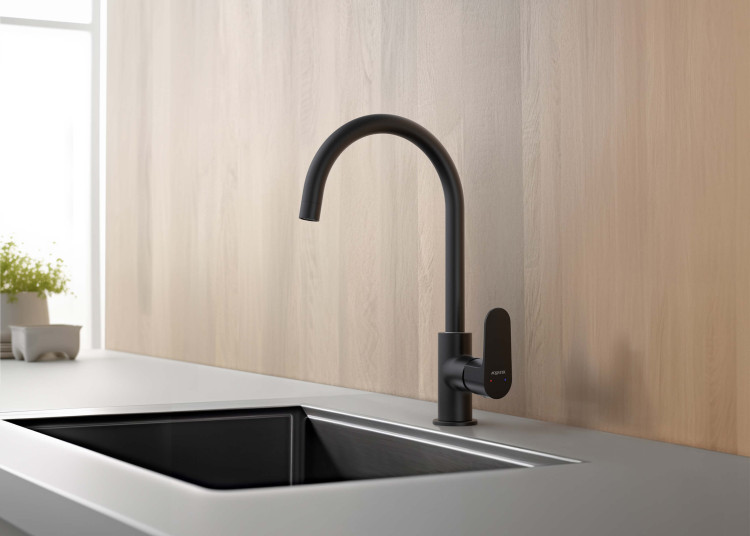 Смеситель для кухни Aquatek, матовый черный AQ1282MB ОБЕРОН