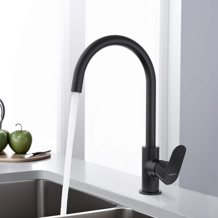 Смеситель для кухни Aquatek, матовый черный AQ1282MB ОБЕРОН