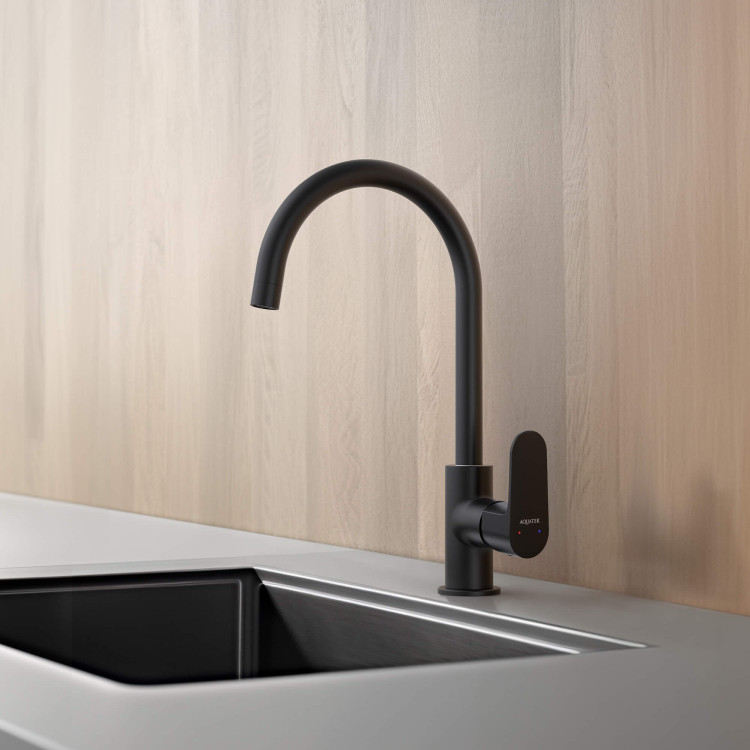 Смеситель для кухни Aquatek, матовый черный AQ1282MB ОБЕРОН