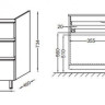 Тумба под раковину Jacob Delafon Vox 100 3 ящика встроенные ручки