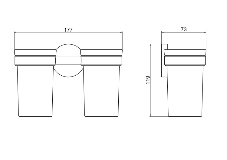Стакан с держателем двойной Aquatek AQ4117CR Европа