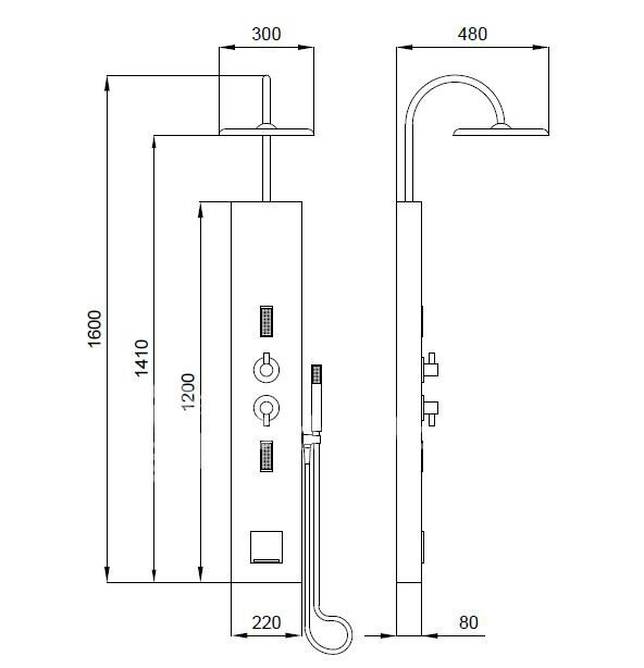 Душевая панель Kolpa San Combo 4F с гидромассажем