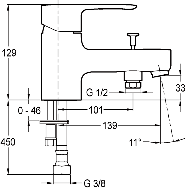 Смеситель на борт ванны Jacob Delafon July E16044-4