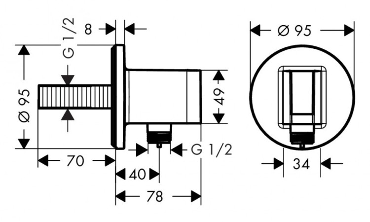 Шланговое подключение Hansgrohe Fixfit Porter S 26487000