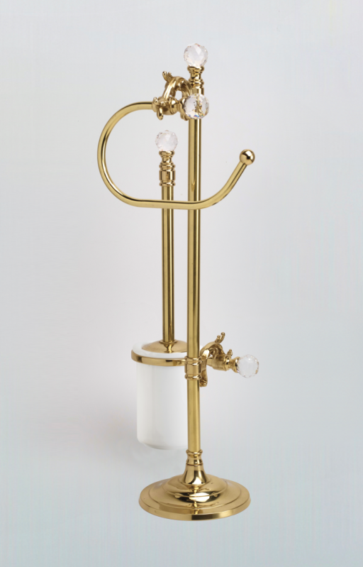 Стойка напольная для унитаза и биде с держателем щетки и туалетной бумаги, 15х57 см ART&amp;MAX AM-1948-Br-C