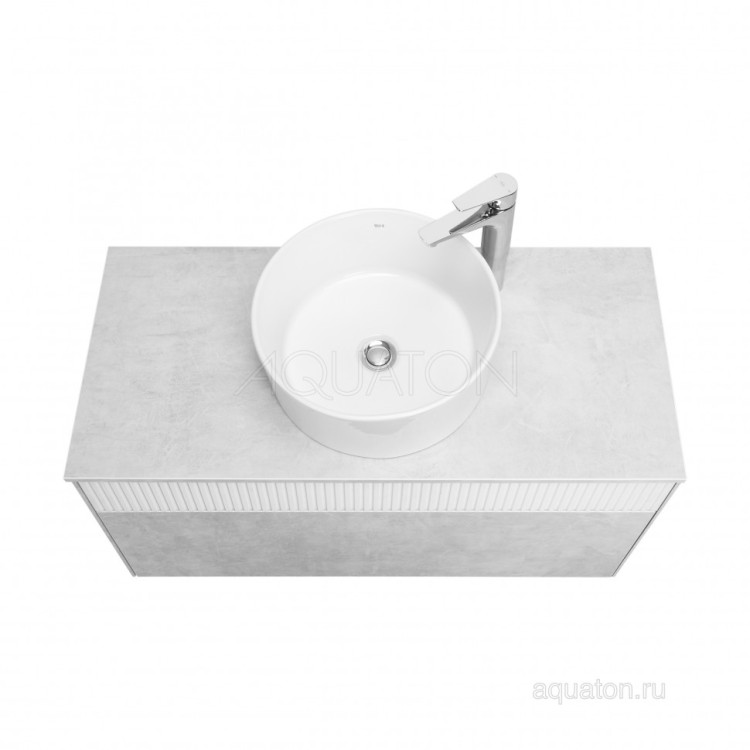 Тумба под раковину AQUATON Марбл 100 слэйт, белый матовый 1A276301MH4C0