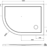 Закругленный угловой поддон 1200 x 800 мм левосторонний [Z1201]