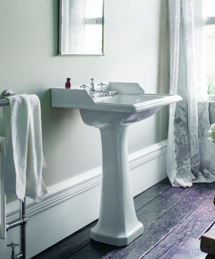 Смеситель для раковины на 3 отверстия с донным клапаном [AN12 BLA]