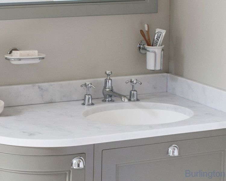 Смеситель для раковины на 3 отверстия с донным клапаном [AN12 BLA]