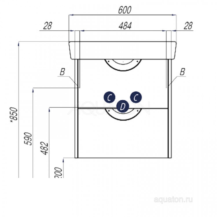 Тумба под раковину Aquaton Сильва 60 дуб фьорд 1A211801SIW60