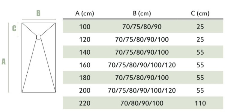 Поддон из акрона серия BASE фактура SLATE Cezares PLATO_BASE_NINETY_SLATE_CUAD_BLANCO_90x90