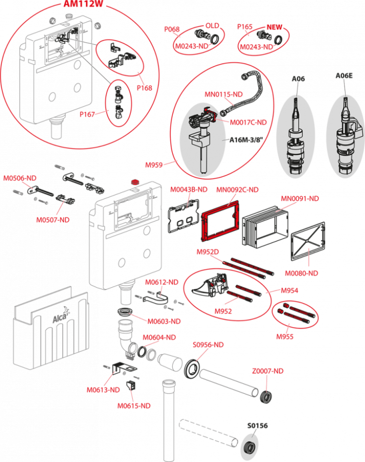 Бачок для замуровывания в стену Alcadrain AM112W