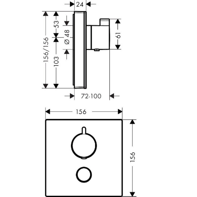 Смеситель для душа Hansgrohe Select 15735600 с термостатом