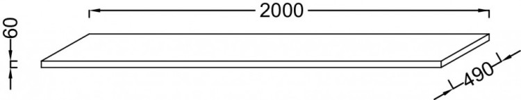 Столешница 200 см, без отверстия, светло-серый меламин с эффектом ламинации Jacob Delafon TERRACE EB1198-N05