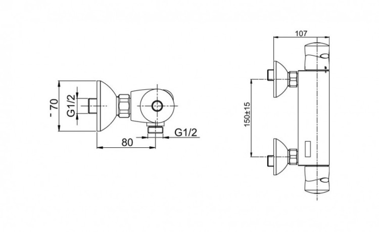 Смеситель для душа Jacob Delafon Stomb E71070-CP с термостатом