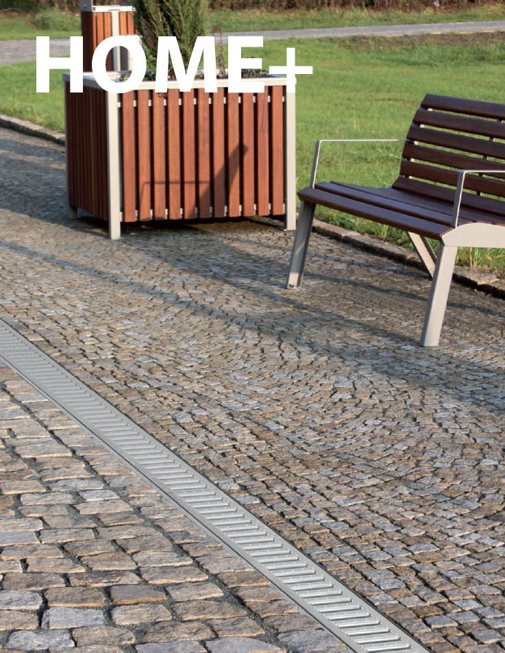 Дренажный канал 100 мм с пластиковой рамой и оцинкованной решеткой „C“ профиль A15 Alcadrain AVZ102-R102