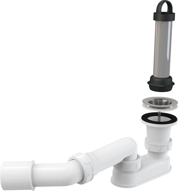 Сифон для душевого поддона с гидрозатвором и коленом Alcadrain A462-50