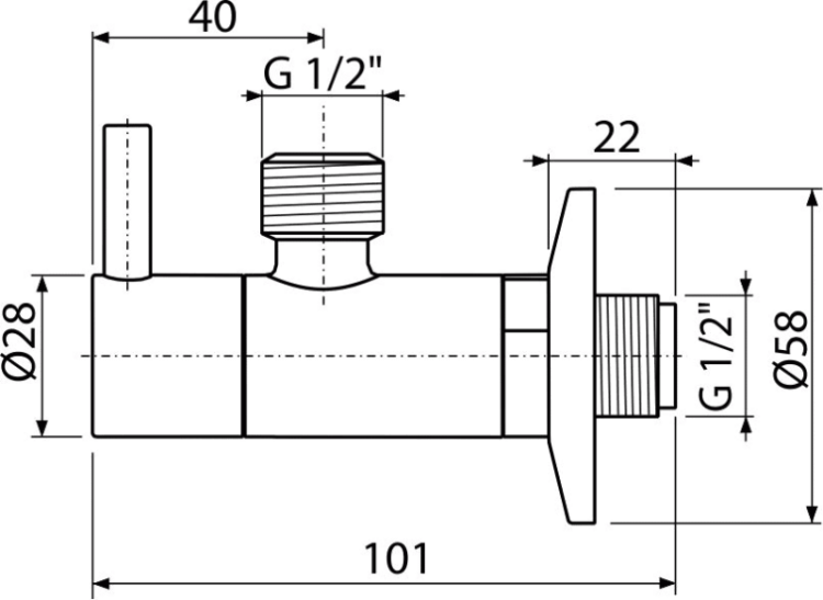 Угловой вентиль с фильтром 1/2