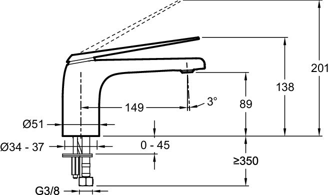 Однорычажный смеситель, полированный никель Jacob Delafon AVID E97345-ND-BN
