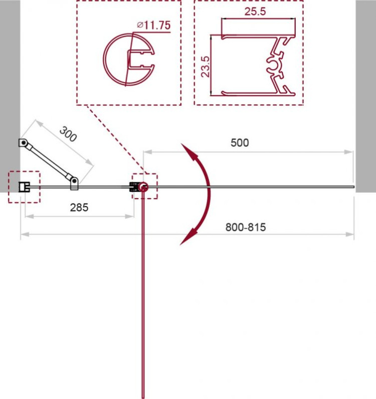 ДУШЕВАЯ ШТОРКА НА ВАННУ BELBAGNO UNO-V-11 BelBagno UNO-V-11-120/150-P-Cr
