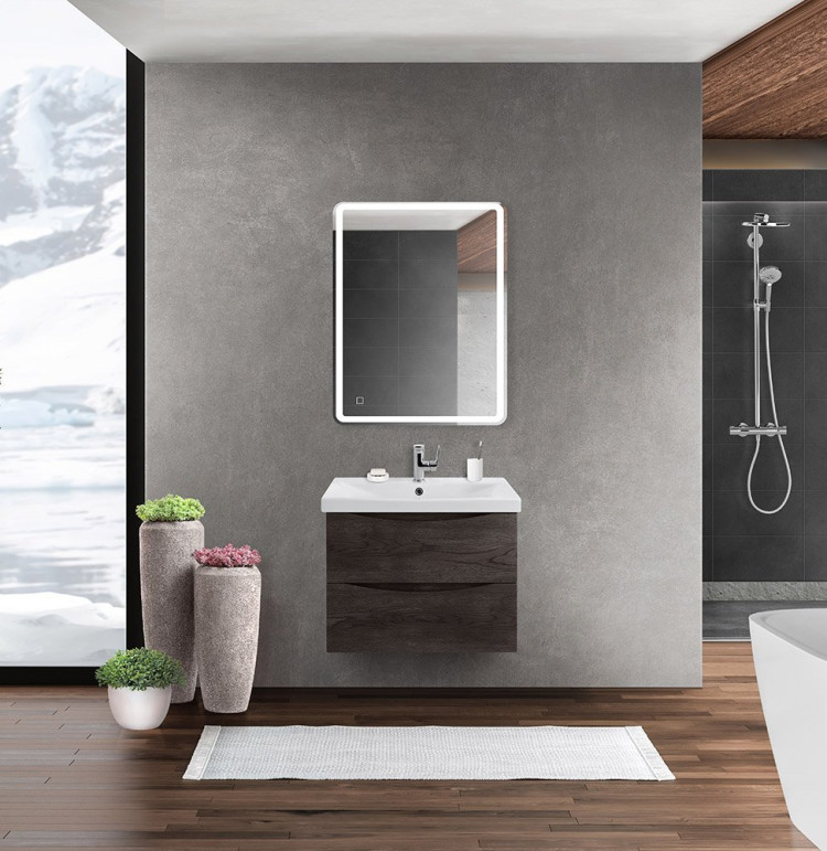 База под раковину подвесная с двумя выкатными ящиками 564x440x500 BelBagno MARINO-CER-600-2C-SO-NL-P