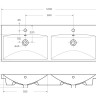Раковина керамическая двойная 1200x450 BelBagno BB-0325-120-2-LVB