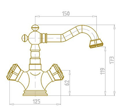 Смеситель для раковины Bronze de Luxe Royal 10218/1