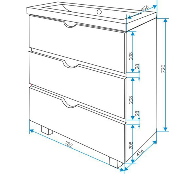Тумба под раковину 1MarKa Кода 80Н