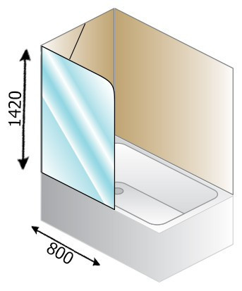 Шторка для ванны Kolpa San Terra TS 80