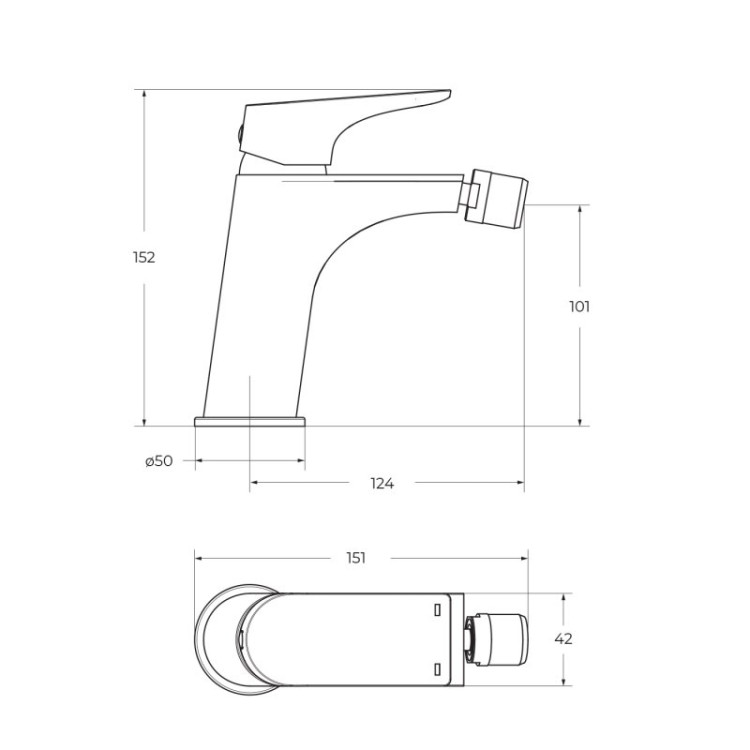 Смеситель для биде без донного клапана Cezares MARINO-BD-CRM-W0