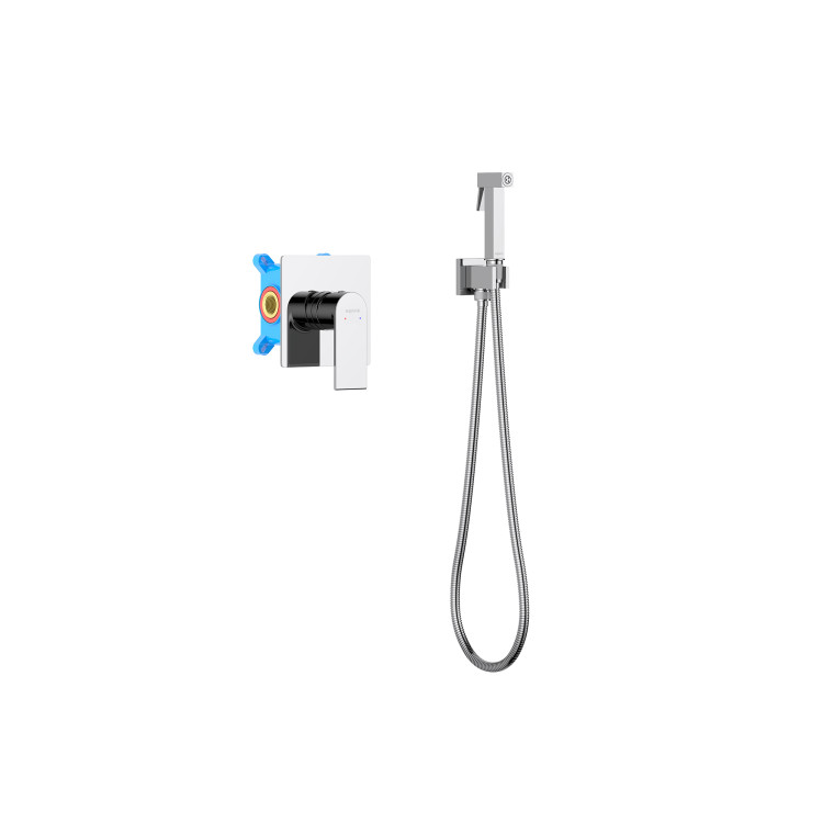 Набор с гигиеническим душем (смеситель + гигиеническая лейка + шланг + шланговое подсоединение с держателем) Aquatek AQ1419CR ЛИРА