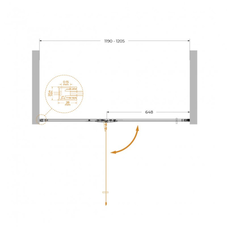 Душевая дверь LINER-B-12 Cezares LINER-B-12-100-C-Cr-R