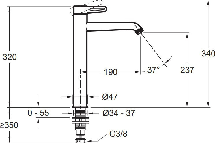 Смеситель для раковины Jacob Delafon Nouvelle Vague E78340-BLV
