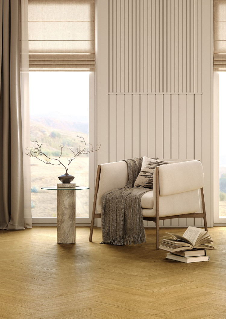 Кварцевый паркет Quartz Parquet Штучный паркет Дуб Рейн 44-33429 5/0,6 мм