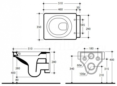Унитаз Kerasan Cento 3514