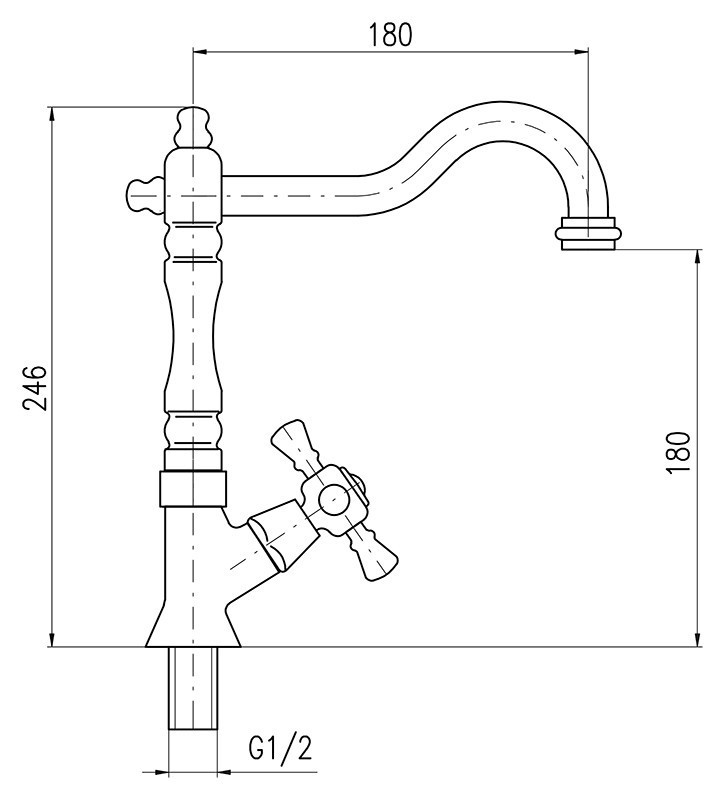 Кран для одного типа воды Rav Slezak Morava retro MK194/8SM