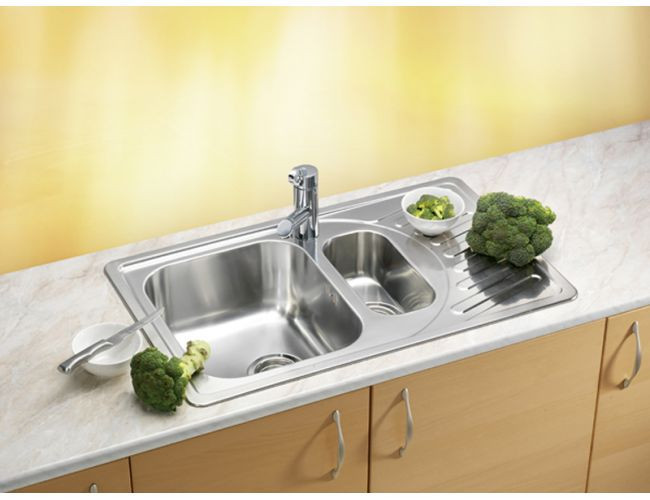 Мойка ELEGANT 110 SAT-90 810X510 1+1/2 в компл.с сифоном 1130555,