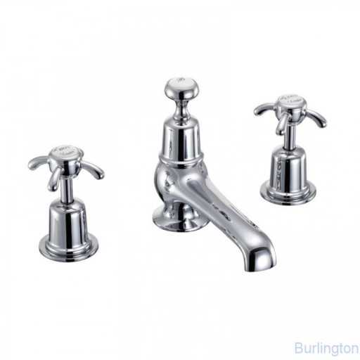 Смеситель для раковины на 3 отверстия с донным клапаном [AN12]