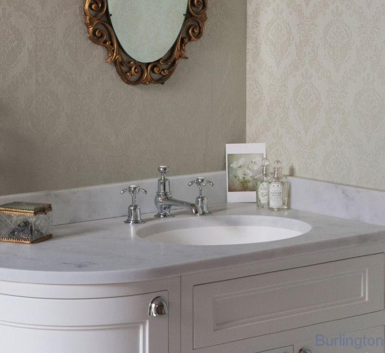 Смеситель для раковины на 3 отверстия с донным клапаном [AN12]