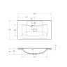 База под раковину подвесная с двумя выкатными ящиками, 800x450x500 BelBagno MARINO-800-2C-SO-CL-P