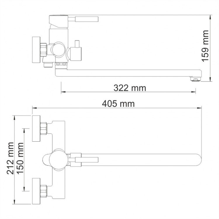 WasserKRAFT Main 4102L Смеситель для ванндлинныизливом