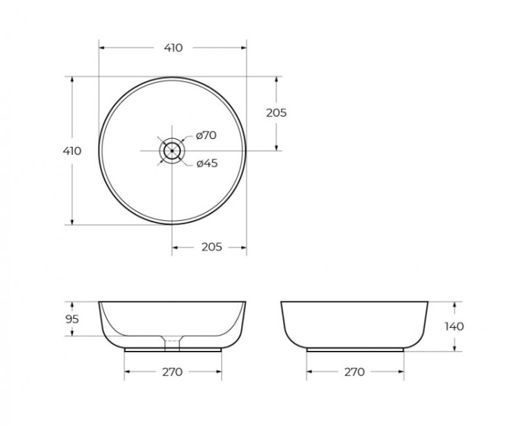 Раковина накладная керамическая BelBagno BB1315