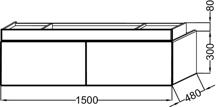 Мебель под раковину 150 см Jacob Delafon TERRACE EB1189-274