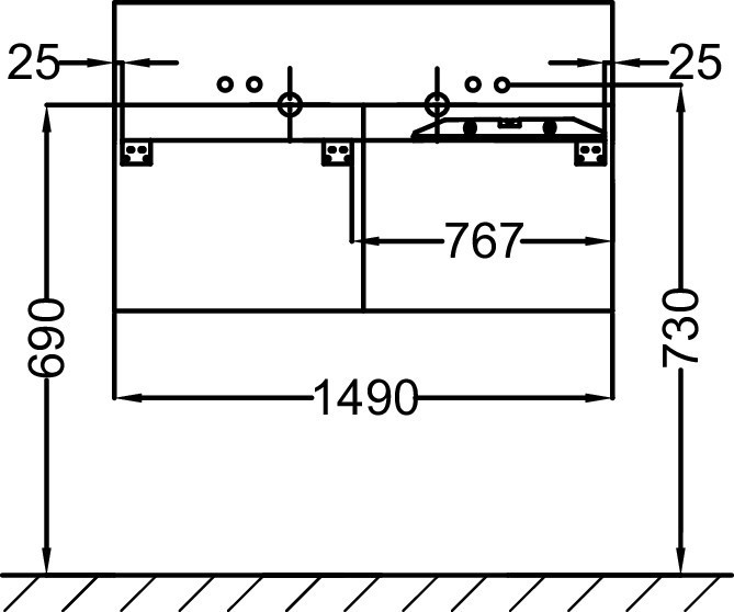 Мебель под раковину 150 см Jacob Delafon TERRACE EB1189-274