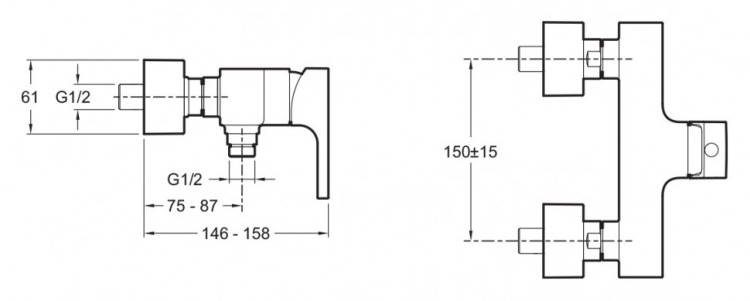 Смеситель для душа Jacob Delafon Strayt E45371-CP