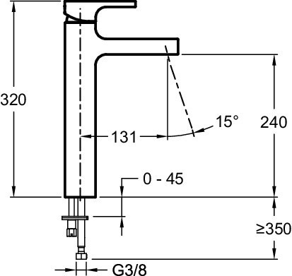 Высокий однорычажный смеситель Jacob Delafon STRAYT E98340-CP