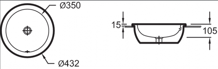 Раковина Jacob Delafon Vox 43 EYN102-00