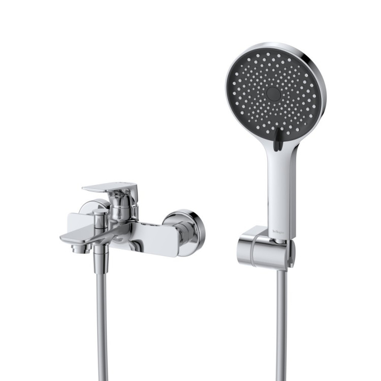 Смеситель для ванны и душа в комплекте с ручным душем, шлангом и держателем Cezares MARINO-VASM-CRM