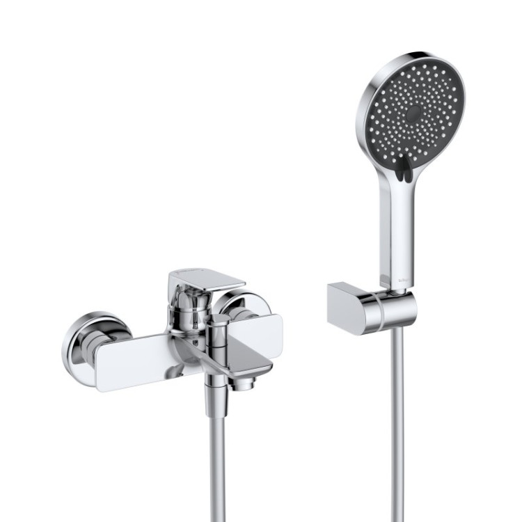 Смеситель для ванны и душа в комплекте с ручным душем, шлангом и держателем Cezares MARINO-VASM-CRM