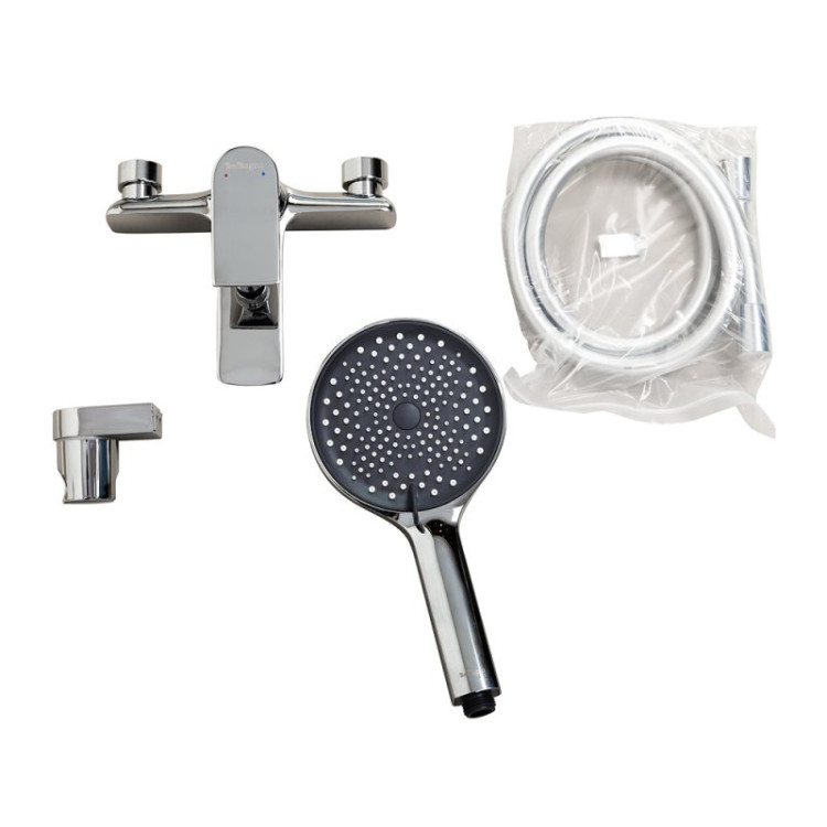 Смеситель для ванны и душа в комплекте с ручным душем, шлангом и держателем Cezares MARINO-VASM-CRM